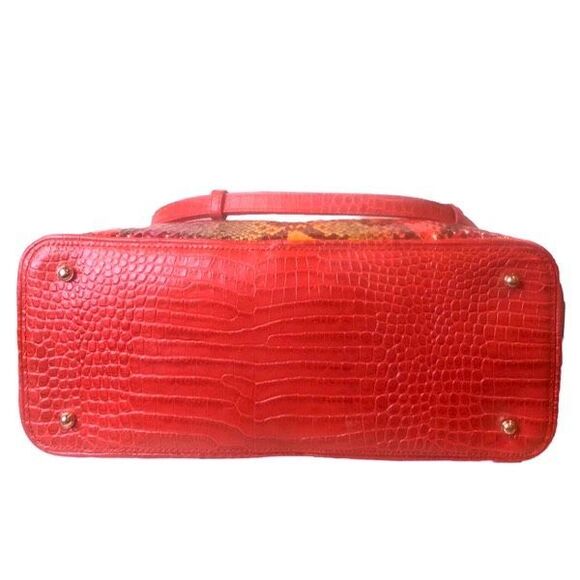 BRAHMIN Red Dragon Emperium Large Duxbury Satchel and Matching Ady Wallet - Picture 9 of 17